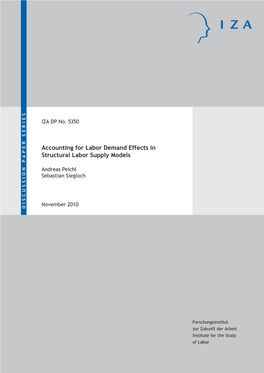 Accounting for Labor Demand Effects in Structural Labor Supply Models