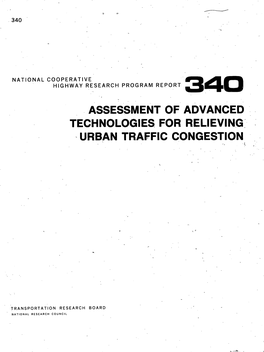 Assessment of Advanced Technologies for Reweving.' Urban Traffic Congestion