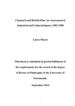 Channel 4 and British Film: an Assessment Of