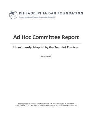 Final Ad Hoc Committee Report