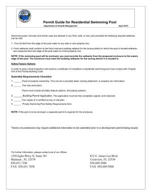 Permit Guide for Residential Swimming Pool Department of Growth Management April 2013