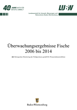 Bericht Überwachungsergebnisse Fische 2006 Bis 2014