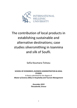 Case Studies Silversmithing in Ioannina and Silk of Soufli