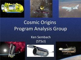 Cosmic Origins Program Analysis Group