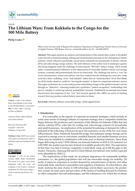 The Lithium Wars: from Kokkola to the Congo for the 500 Mile Battery