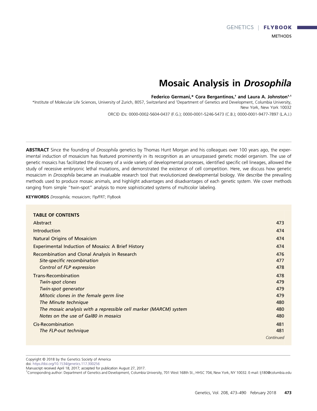 Mosaic Analysis in Drosophila