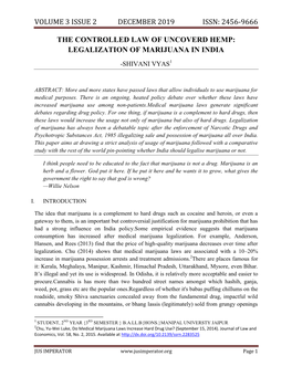 Legalization of Marijuana in India