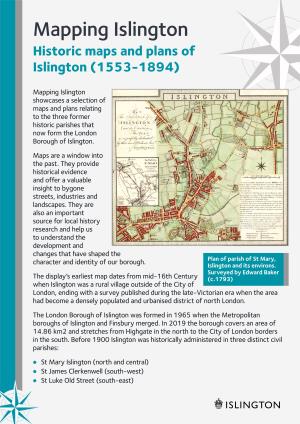 Historic Maps and Plans of Islington (1553-1894)