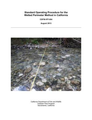 Standard Operating Procedure for the Wetted Perimeter Method in California