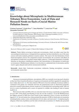 Knowledge About Microplastic in Mediterranean Tributary River Ecosystems: Lack of Data and Research Needs on Such a Crucial Marine Pollution Source