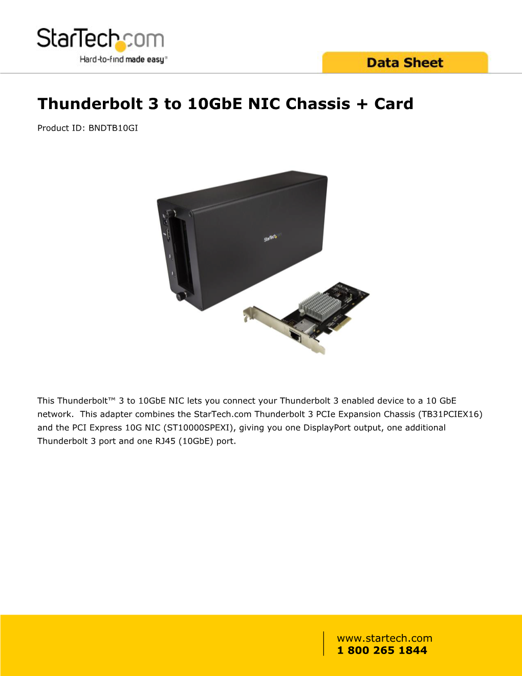 Thunderbolt 3 to 10Gbe NIC Chassis + Card