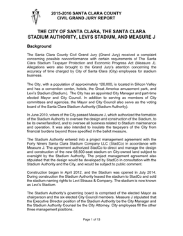The City of Santa Clara, the Santa Clara Stadium Authority, Levi's Stadium