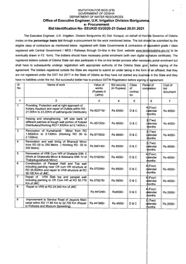 Office of Executive Engineer, UK Irrigation Division Borigumma, E