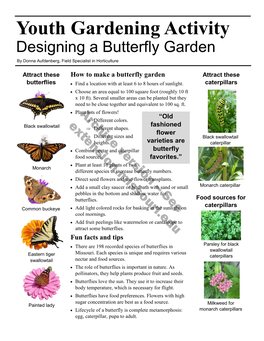 Designing a Butterfly Garden by Donna Aufdenberg, Field Specialist in Horticulture