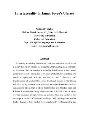 Intertextuality in James Joyce's Ulysses