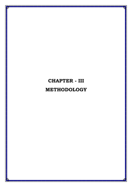 Chapter - Iii Methodology