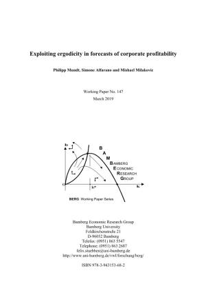 Exploiting Ergodicity in Forecasts of Corporate Profitability