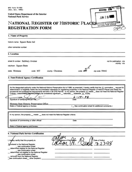 National Register of Historic Registration Form