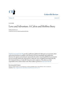 A Calvin and Hobbes Story Nathan Robertson Cedarville University, Nrobertson@Cedarville.Edu