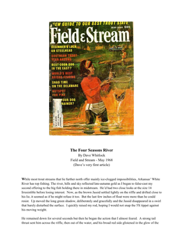The Four Seasons River by Dave Whitlock Field and Stream - May 1968 (Dave’S Very First Article)