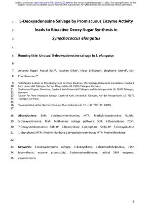 Synechococcus Elongatus