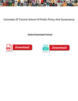 University of Toronto School of Public Policy and Governance
