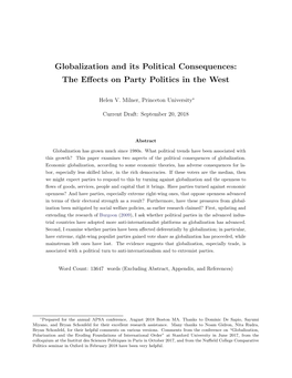 Globalization and Its Political Consequences: the Effects On