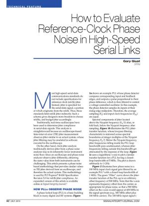 How to Evaluate Reference-Clock Phase Noise in High-Speed Serial Links