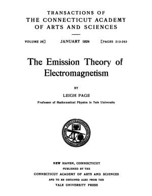 The Emission Theory of Electromagnetism