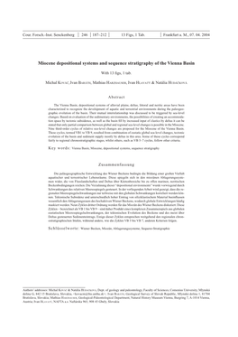 Miocene Depositional Systems and Sequence Stratigraphy of the Vienna Basin