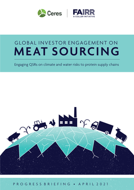 MEAT SOURCING Engaging Qsrs on Climate and Water Risks to Protein Supply Chains