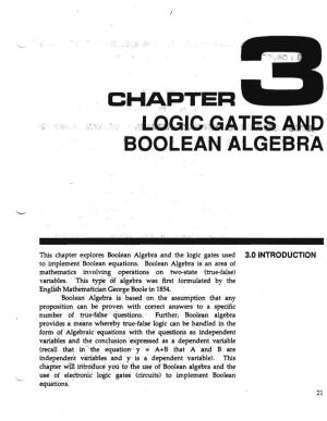 'Chapter ~ Irltr&I'uctf Yoll'to'the Use of Boblean Cilgebra"And