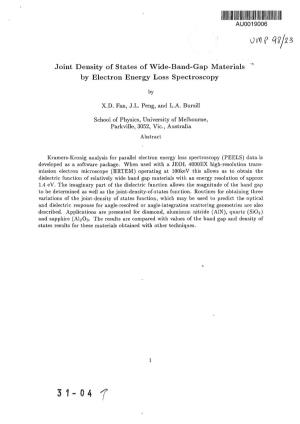 Joint Density of States of Wide-Band-Gap Materials by Electron Energy Loss Spectroscopy