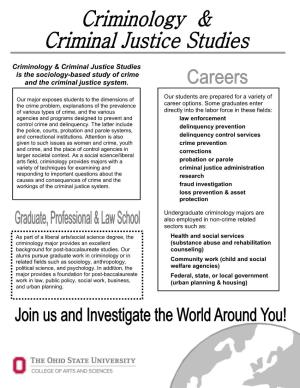 Criminology & Criminal Justice Studies Is the Sociology-Based