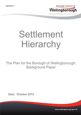 The Plan for the Borough of Wellingborough: Background Paper