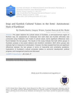 Iraqi and Kurdish Cultural Values in the Semi