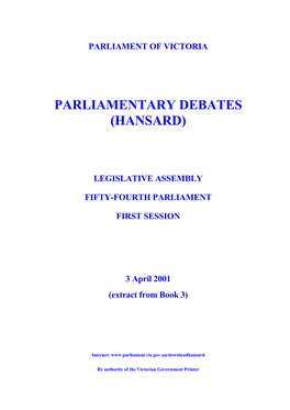 Assembly Parlynet Extract 03 April 2001 from Book 3