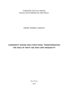 Commodity Booms and Structural Transformation: the Role of Input Use and Land Inequality