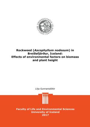 Ascophyllum Nodosum) in Breiðafjörður, Iceland: Effects of Environmental Factors on Biomass and Plant Height