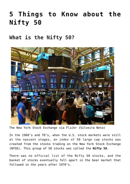 5 Things to Know About the Nifty 50
