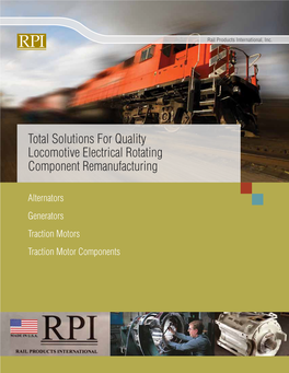 Total Solutions for Quality Locomotive Electrical Rotating Component Remanufacturing