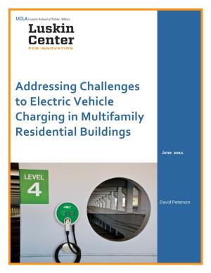 Addressing Challenges to Electric Vehicle Charging in Multifamily Residential Buildings