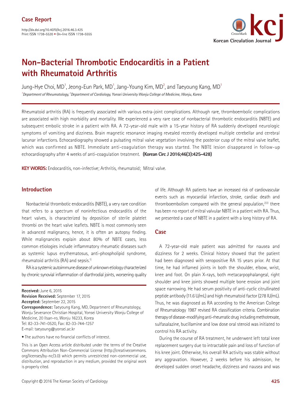 Non-Bacterial Thrombotic Endocarditis in a Patient With