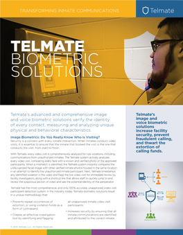 Telmate Biometric Solutions