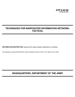 Atp 6-02.60 Techniques for Warfighter Information