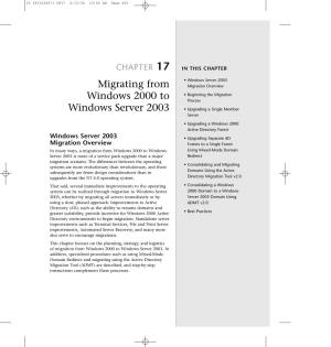 Migrating from Windows 2000 to Windows Server 2003