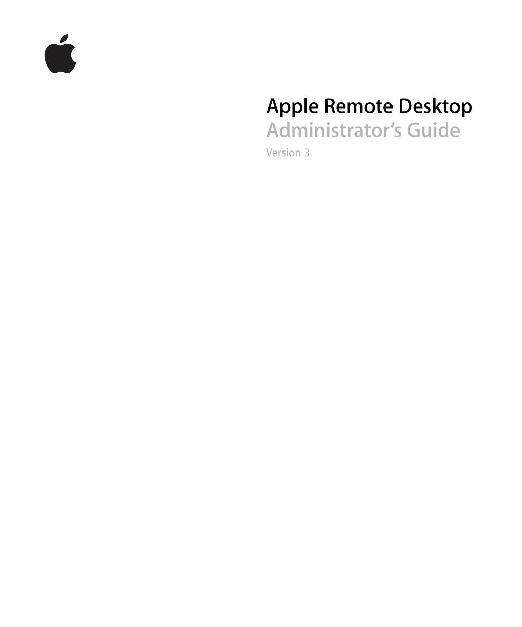 Apple Remote Desktop Administrator's Guide