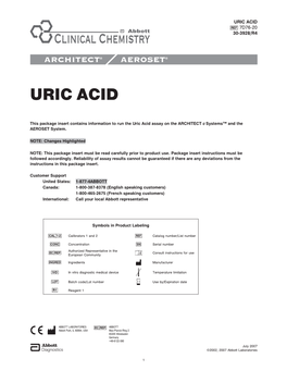 Uric Acid 7D76-20 30-3928/R4