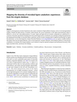 Mapping the Diversity of Microbial Lignin Catabolism: Experiences from the Elignin Database