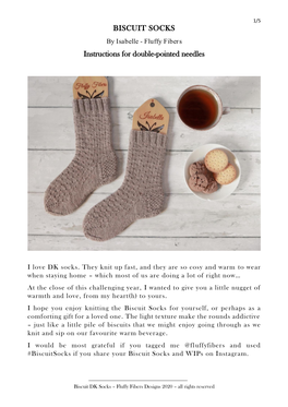 BISCUIT SOCKS Instructions for Double-Pointed Needles